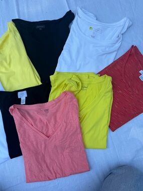 a.n.a Lightweight Tees in Light Blue and Lime